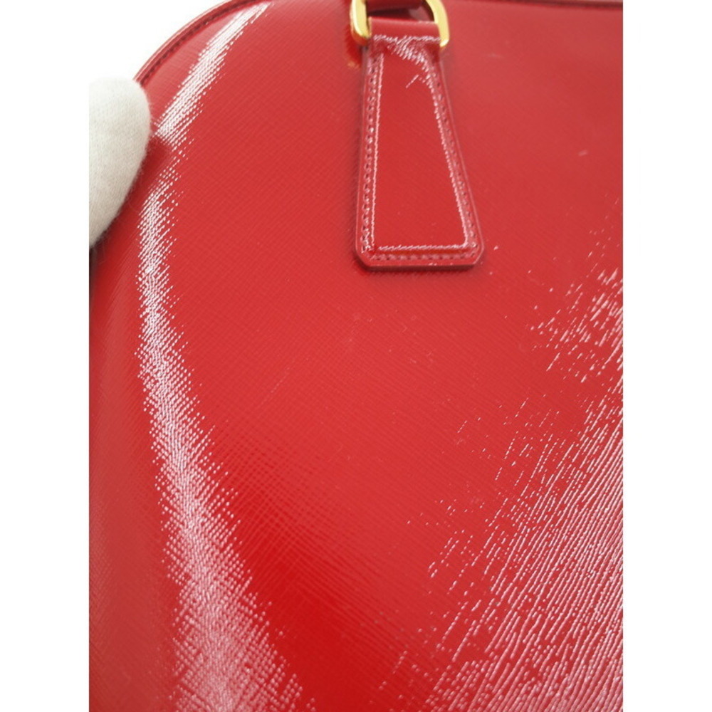 Prada Saffiano Vernice Leather Red satchel vibrant red patent leather - Picture 4 of 9